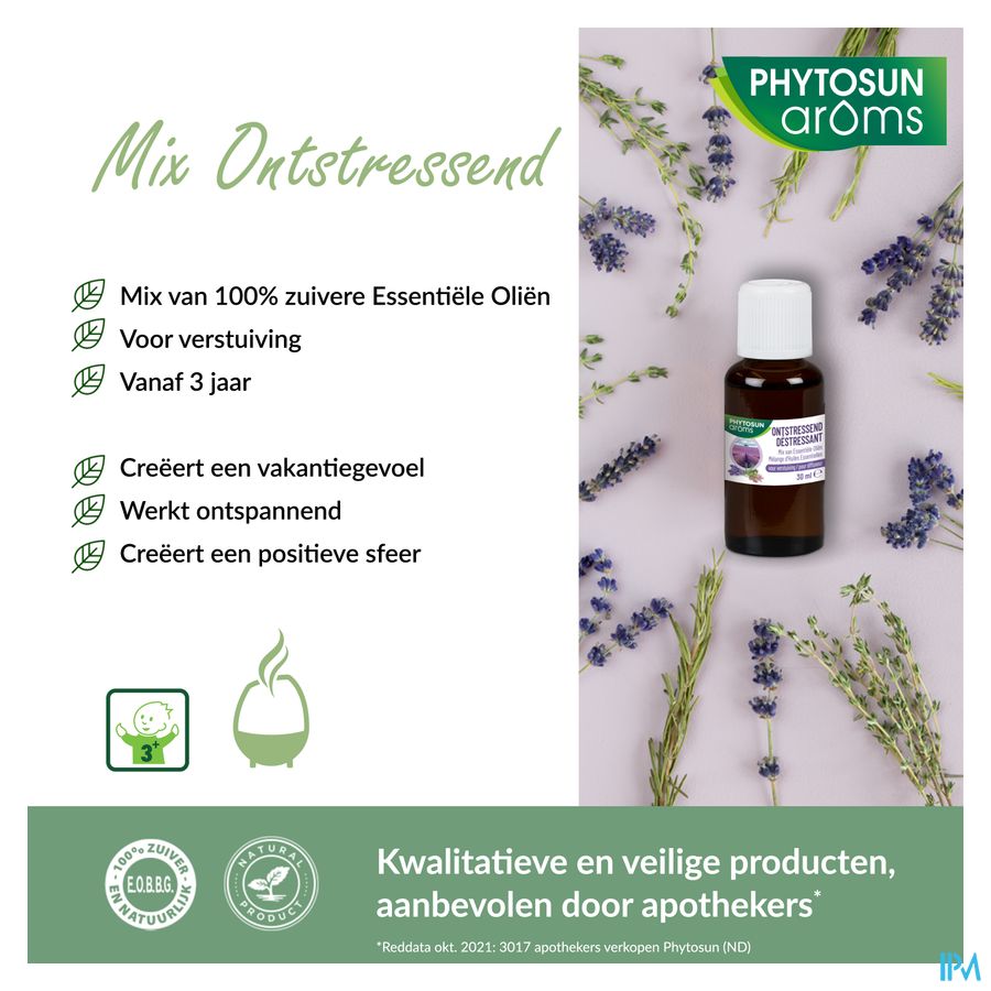 Phytosun® Mélange D’Huiles Essentielles – Déstressant – 30 ml – Détente & Vacances