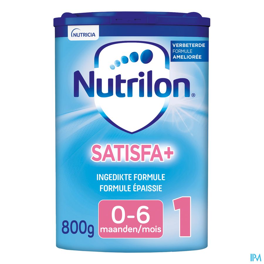Nutrilon Satisfa+ 1 | Lait épaissi pour Nourrissons Bébé 0-6 mois  | Lait en Poudre pour Biberon | Boite 800g