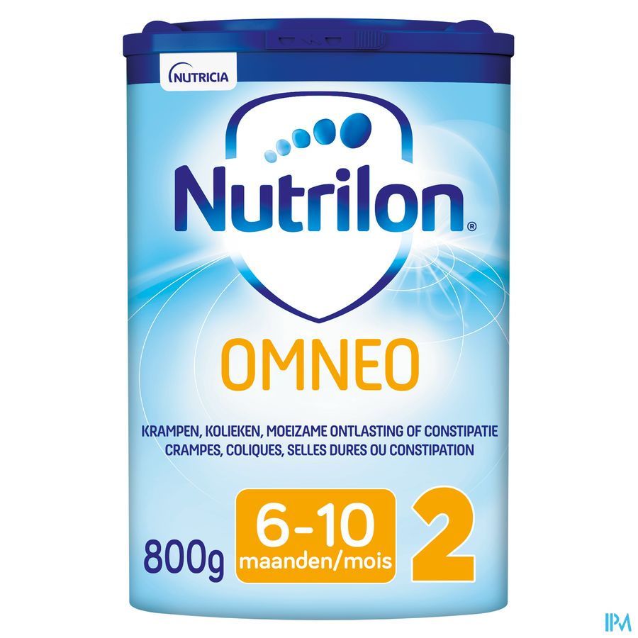 Nutrilon Omneo 2 crampes, coliques, selles dures, constipation Bébé 6-12 mois lait en poudre 800g