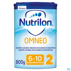 Nutrilon Omneo 2 crampes, coliques, selles dures, constipation Bébé 6-12 mois lait en poudre 800g