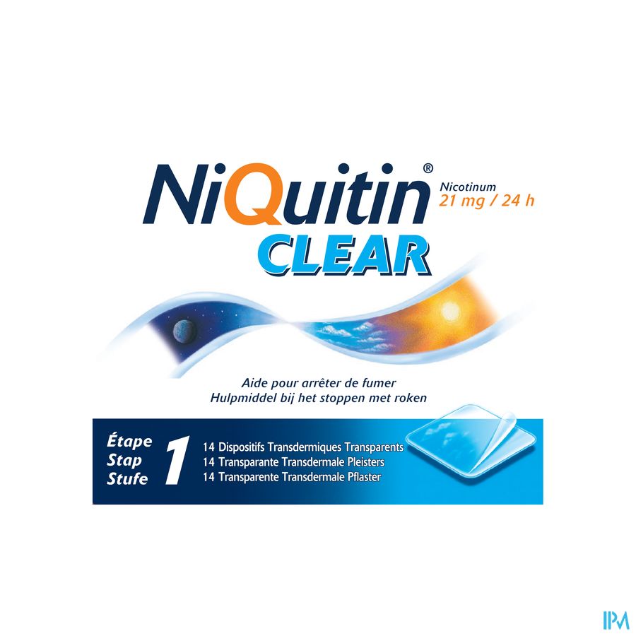Niquitin® Clear Patch 21 Mg 14 P. – Arrêter De Fumer – 24H Sans Besoin