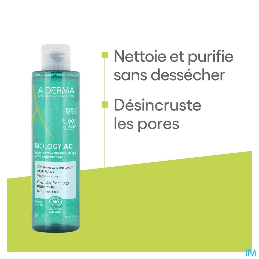 A-DERMA BIOLOGY AC GEL MOUSSANT - Peaux grasses à tendance acnéique