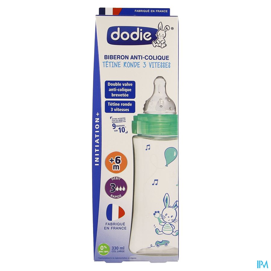 Dodie Biberon Initiation+ Vert Valentin 330ml