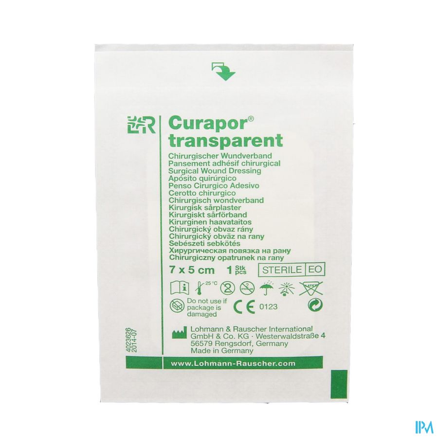 Curapor Transparent Steril 7cmx 5cm 50 13101