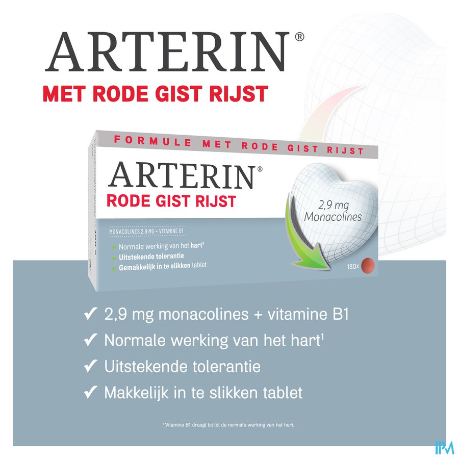 Arterin® Levure Rouge De Riz 2,9 Mg De Monacolines 180 Comprimés