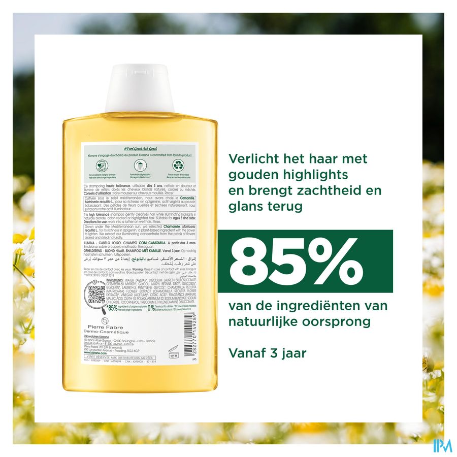 Klorane - Shampoing à la Camomille - Illumine - Cheveux blonds