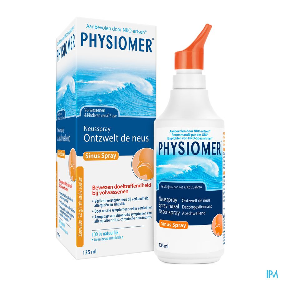 Physiomer® Sinus Spray Nasal 135ml-Nez Bouché En Cas D'Allergie,Sinusite,Rhinite