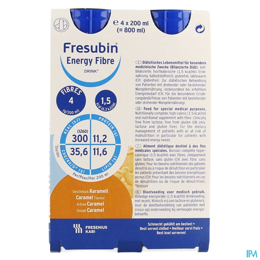 Fresubin Energy Fibre Drink Caramel Fl 4x200ml