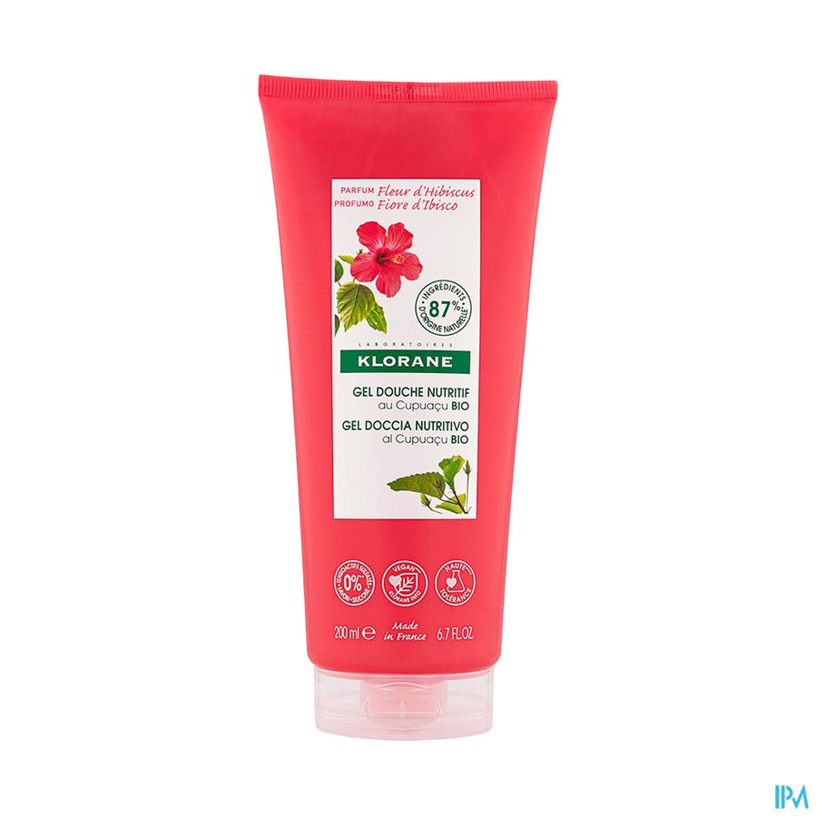 Klorane - Gel douche au beurre de Cupuaçu BIO - Fleur d’Hibiscus - Tous types de peaux