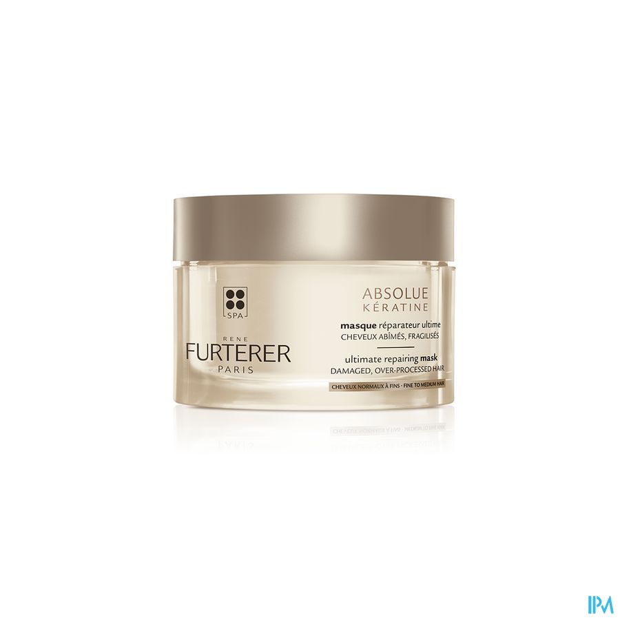 René Furterer Masque réparateur ultime - Cheveux normaux à fins  - Masque à la Kératine pour cheveux abimés - ABSOLUE KERATINE