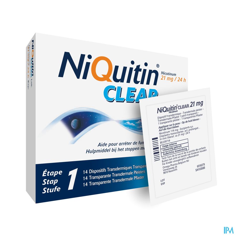 Niquitin® Clear Patch 21 Mg 14 P. – Arrêter De Fumer – 24H Sans Besoin
