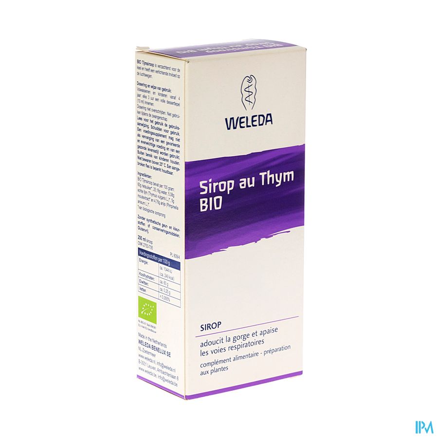 Weleda Sirop Au Thym Bio 200ml