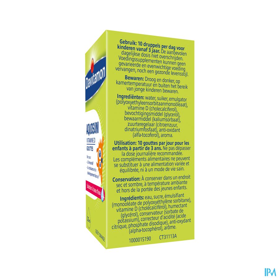 Davitamon® Aquosum Vitamine D: immunité(1) & croissance(2)