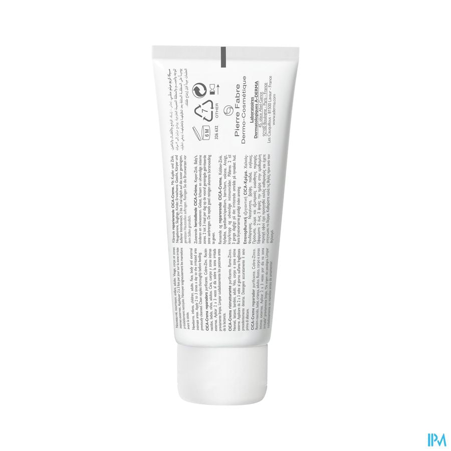 A-Derma Dermalibour+ Cica Crème Réparatrice assainissante Peau irritée cicatrices 100ml