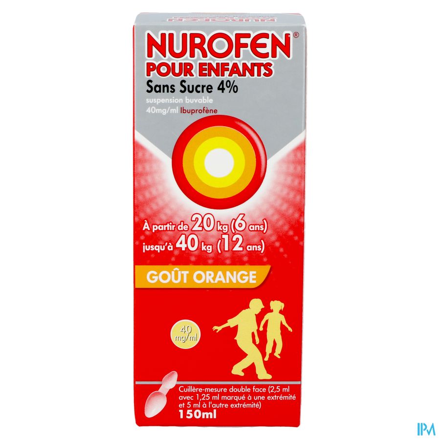 Nurofen Enfant Orange 4% Susp S/sucre 150ml