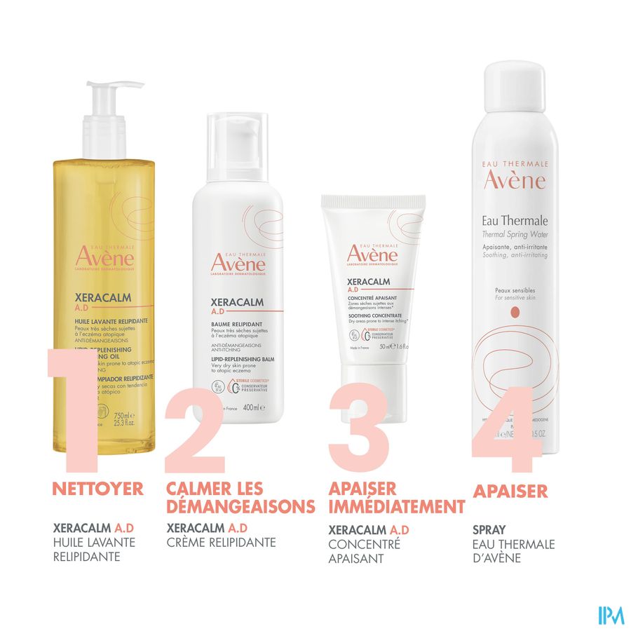 Eau Thermale Avène - XeraCalm A.D Huile lavante relipidante Peaux Très Sèches Eczéma Atopique 400ml
