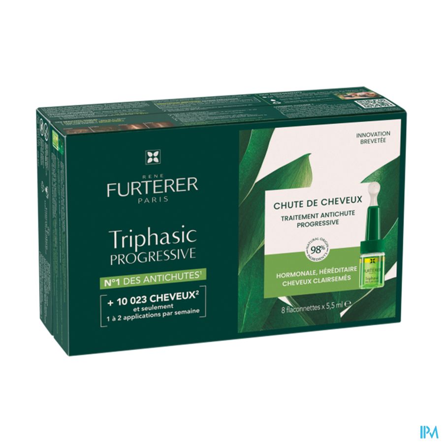 René Furterer - TRIPHASIC PROGRESSIVE traitement antichute progressive - Solution chute de cheveux  stimule la croissance capillaire