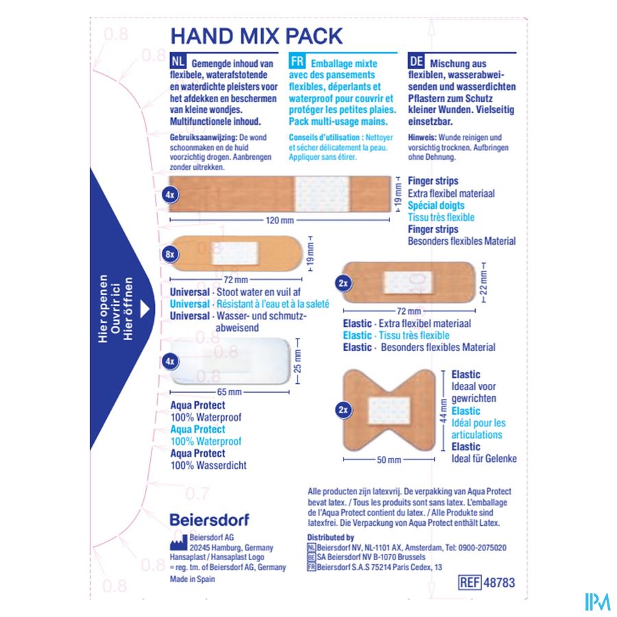 Hansaplast Pansements Hand Mix Pack Strips 20