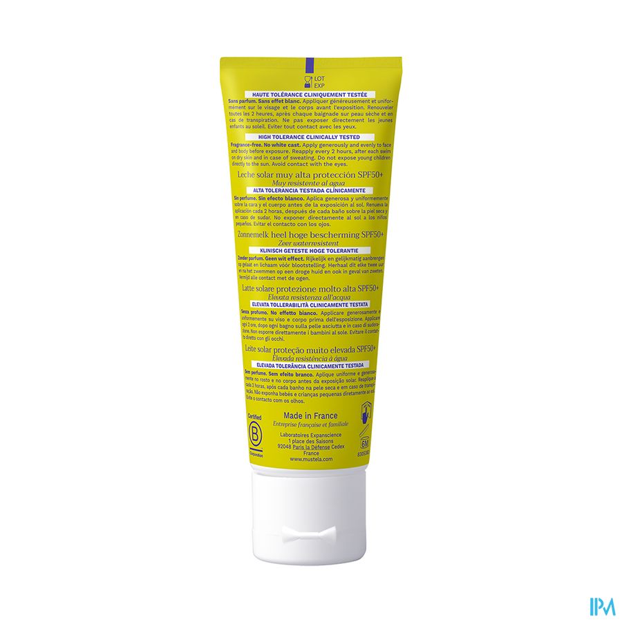 Mustela lait solaire très haute protection spf50+ famille 40ml