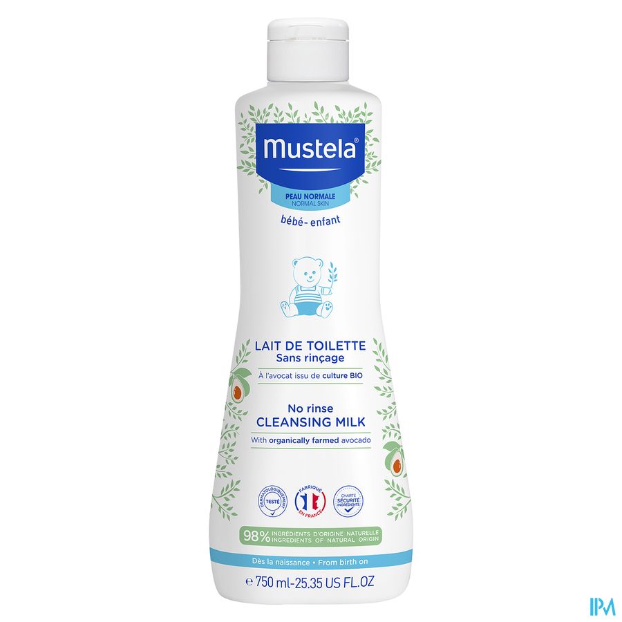 Mustela lait de toilette sans rinçage - Peau normale 750 ml