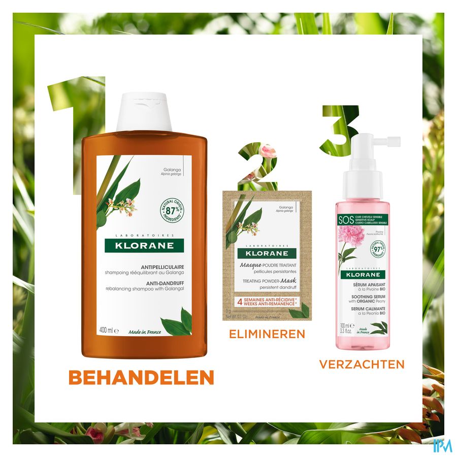 Klorane — Shampoing Rééquilibrant Antipelliculaire au Galanga — Pellicules libres