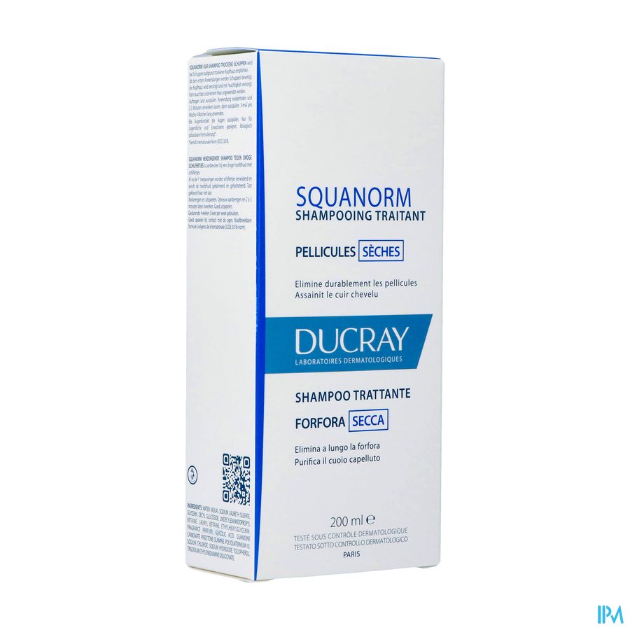 Ducray SQUANORM Shampooing Traitant Pellicules Sèches - Assainit le cuir chevelu