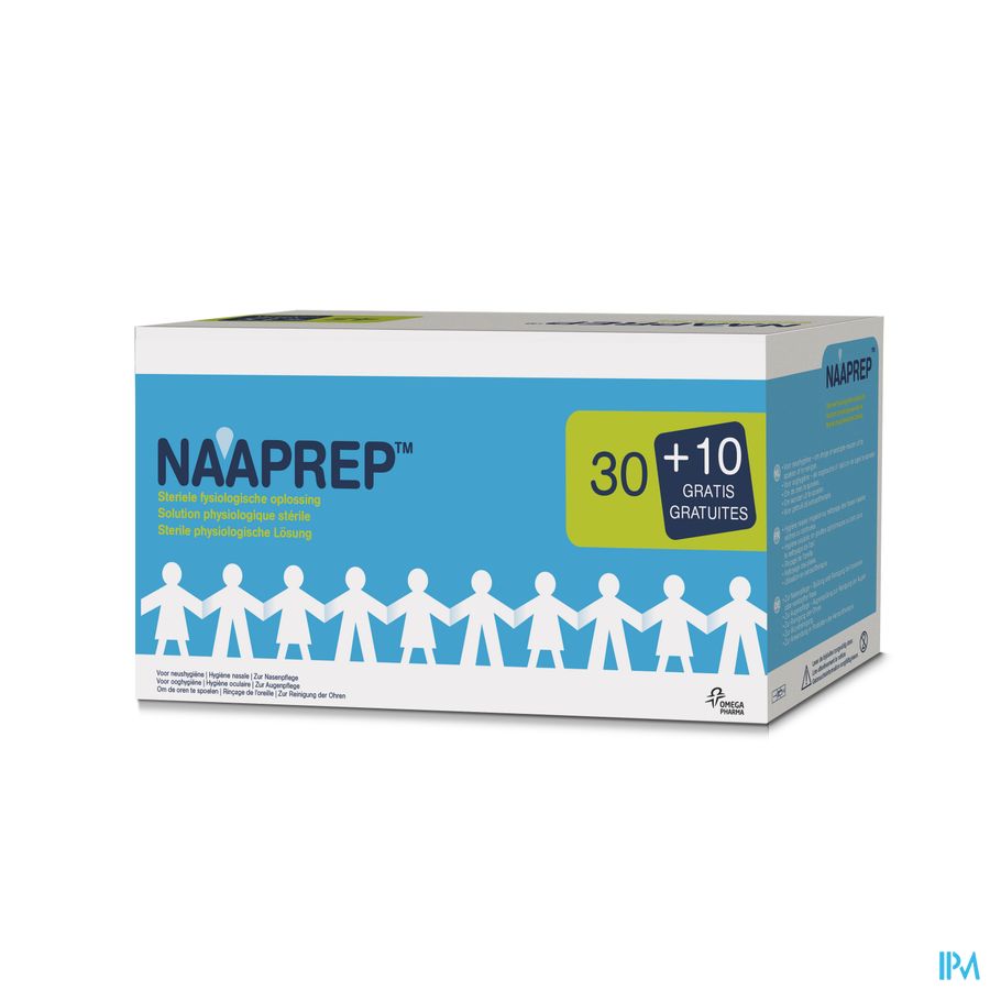 Naaprep® Amp. (30+10)X5ml Solution physiologique pour l'hygiène chez bébés et enfants