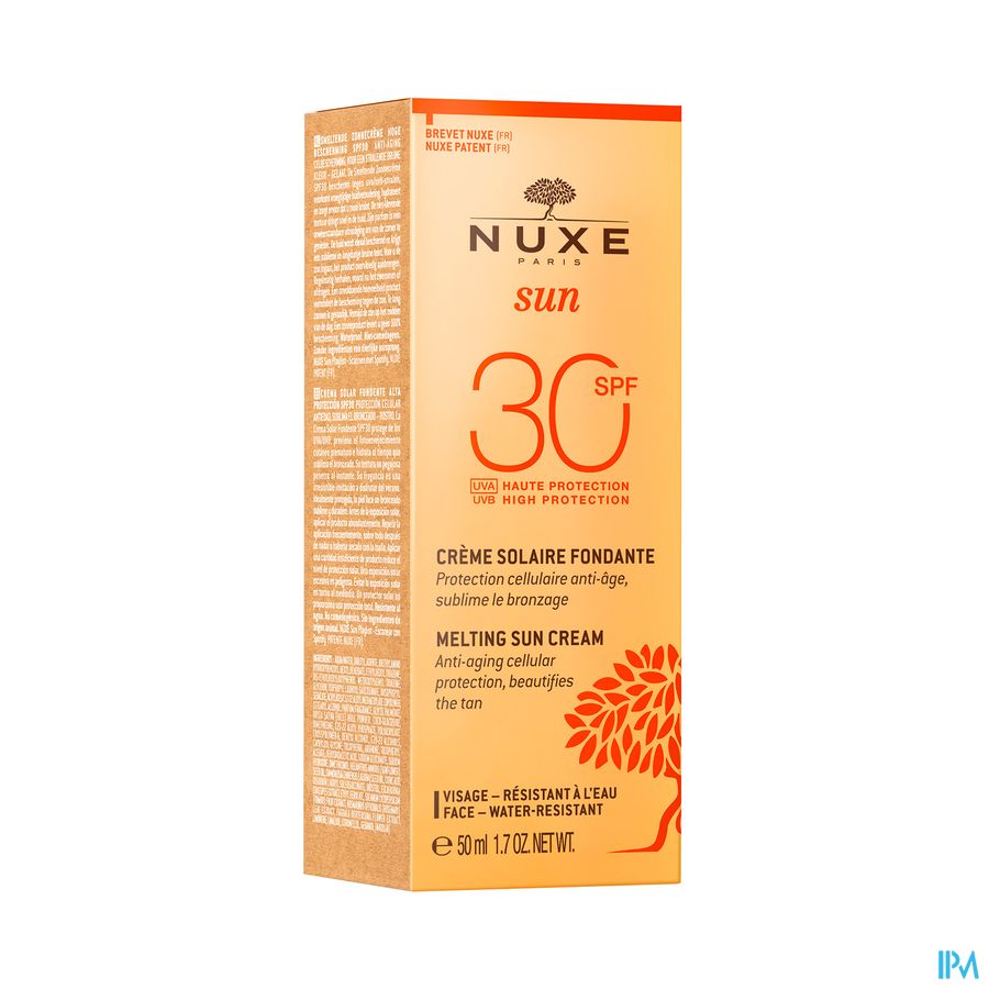 Nuxe Sun Creme Solaire Fondant Ip30 Visage 50ml