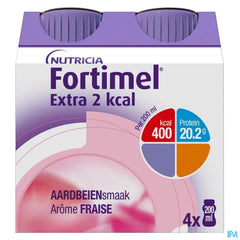 Fortimel Extra 2kcal Goût Fraise Bouteilles 4x200ml