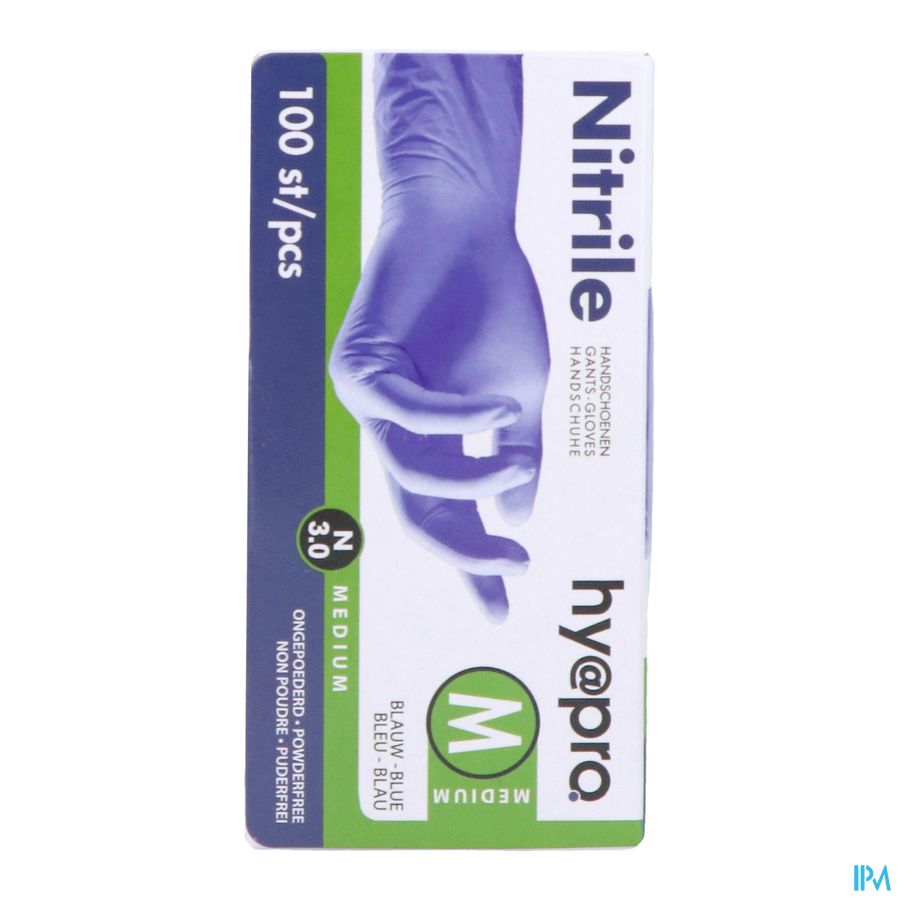 Pharmex Gants Nitril Bleu S/poudre M 100