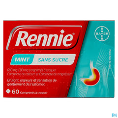 Rennie Sans Sucre Pastilles 60