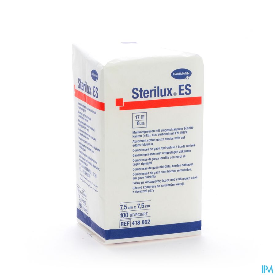 Sterilux Es 7,5x7,5cm 8pl.nst.100 P/s