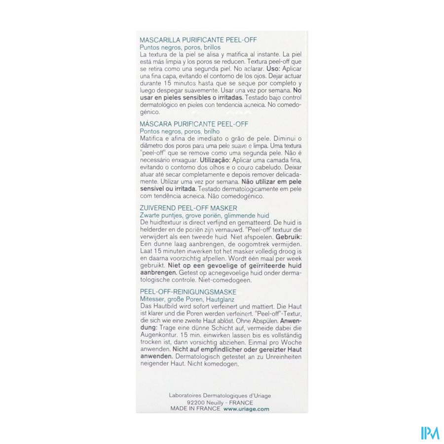 Uriage Hyseac Masque Peel-off 50ml