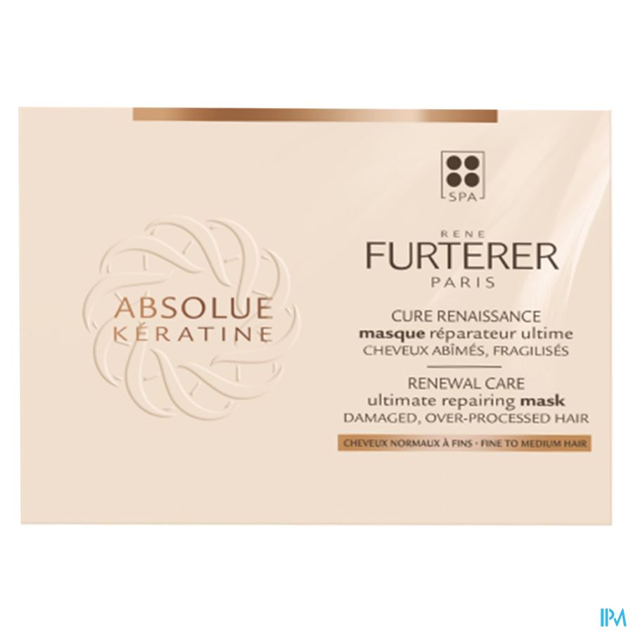 René Furterer Masque réparateur ultime - Cheveux normaux à fins  - Masque à la Kératine pour cheveux abimés - ABSOLUE KERATINE