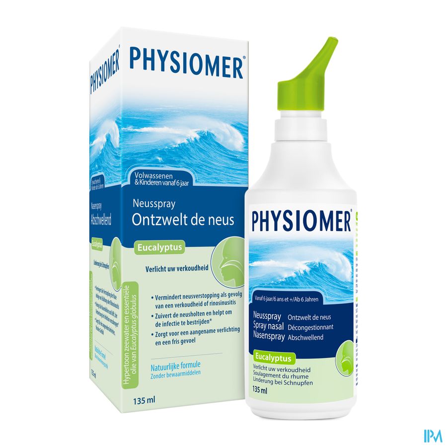 Physiomer® Eucalyptus Spray Nasal135ml Décongestionne Nez Bouché (Rhinosinusite)