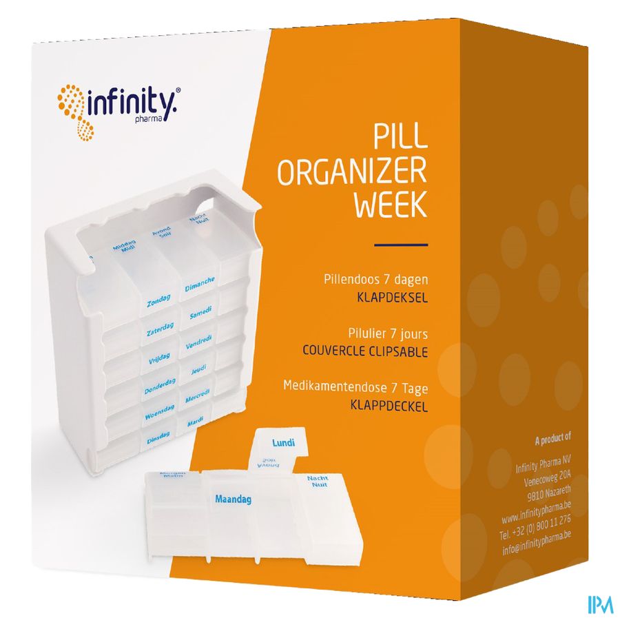 Pill Organizer Semaine Couvercle Clapet