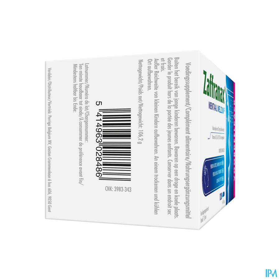Zaffranax® Bien-être Mental 120 Gélules - Stress (4), Fatigue (3), Émotionnel (1)