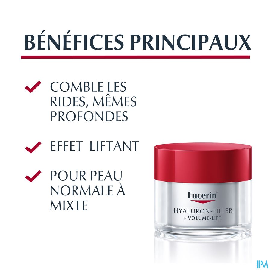 Hyaluron-Filler + Volume-Lift Soin de Jour SPF 15 Peau Normale à Mixte Anti-Rides & Anti-Âge Pot 50ml