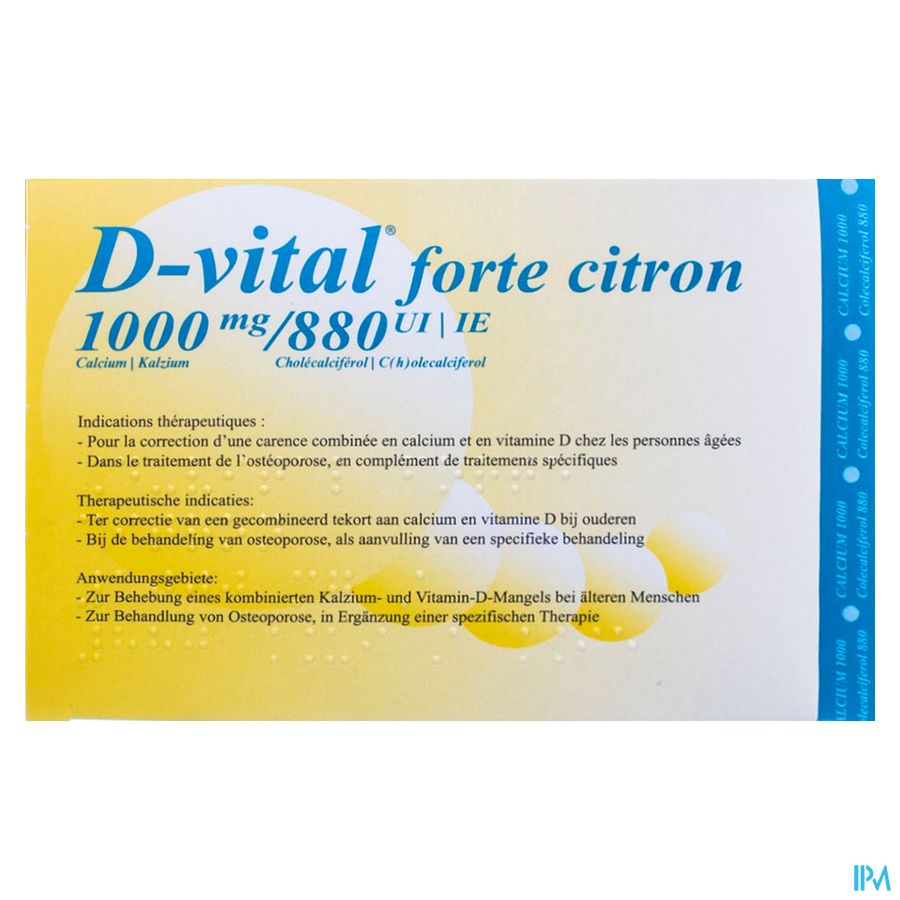 D-vital Forte Citron 1000mg/880ui Efferv. Sach 30
