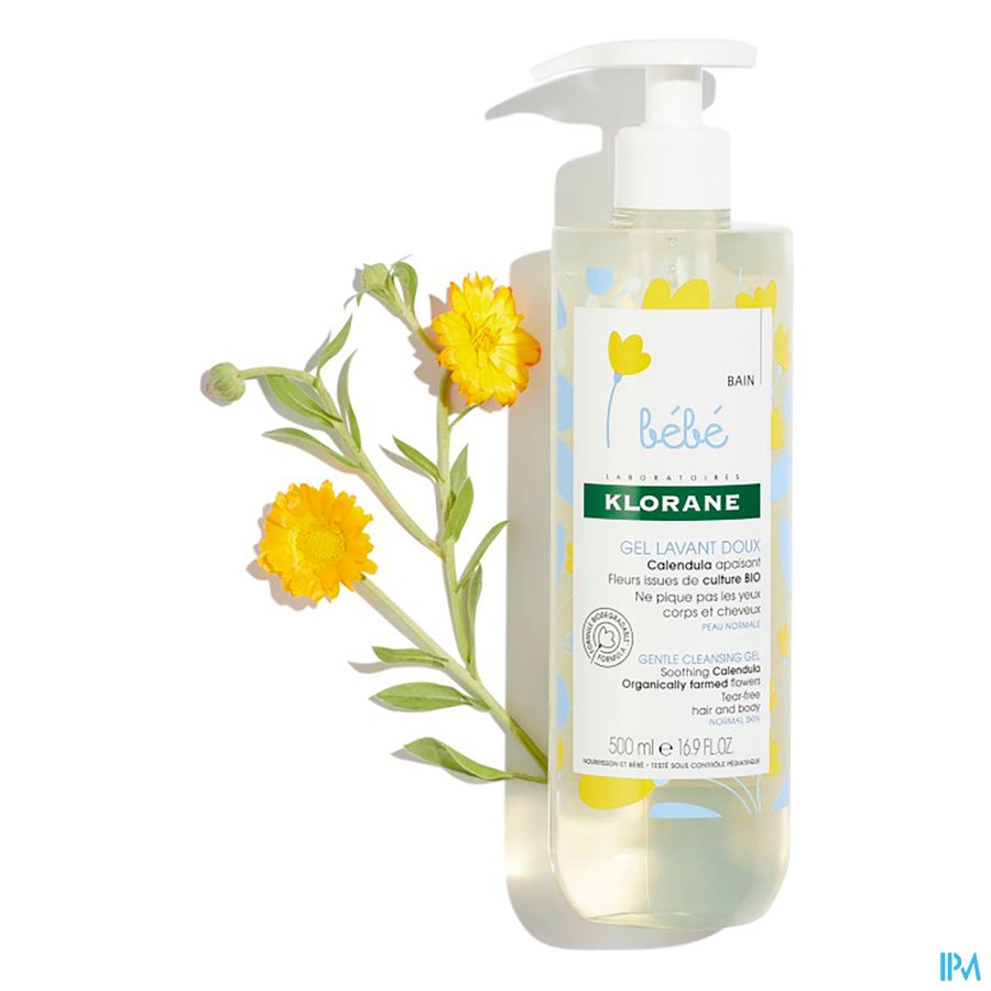 Klorane - Gel lavant doux au Calendula apaisant - Bébé - Corps et cheveux - Peau normale