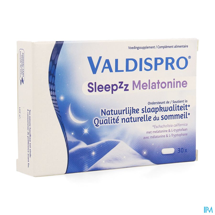 Valdispro Sleepzz Melatonine 30 comprimés - soutient la qualité du sommeil