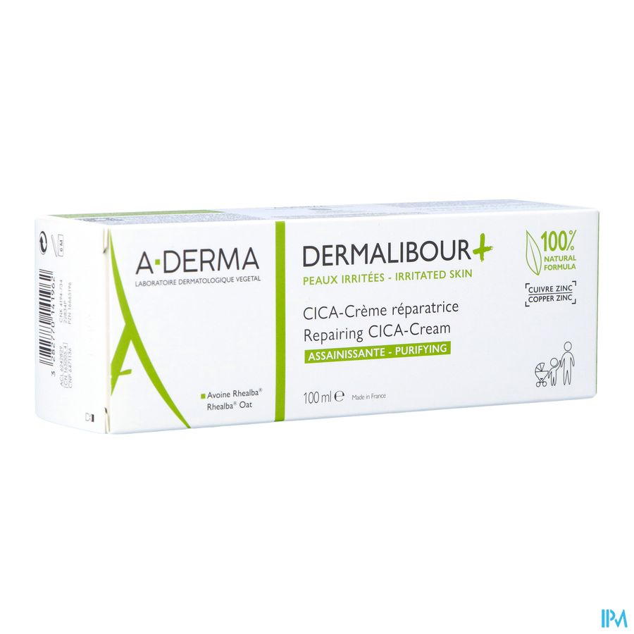 A-Derma Dermalibour+ Cica Crème Réparatrice assainissante Peau irritée cicatrices 100ml