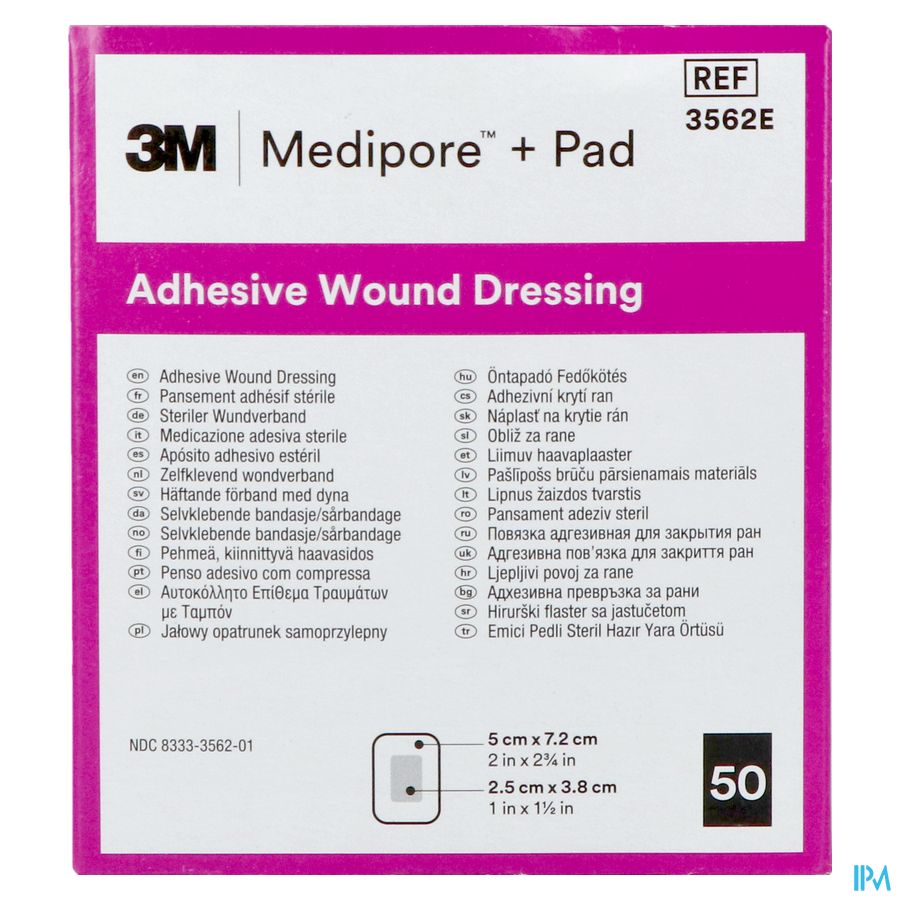 Medipore + Pad 3m 5x 7,2cm 50 3562e