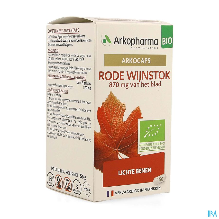 Arkogelules Vigne Rouge Bio Caps 150 Nf