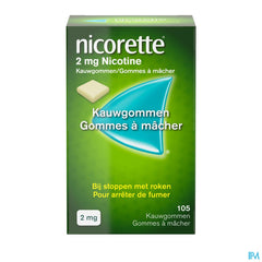 Nicorette® Classic Gomme à Mâcher — pour arrêter de fumer — 105 pièces, 2 mg de nicotine
