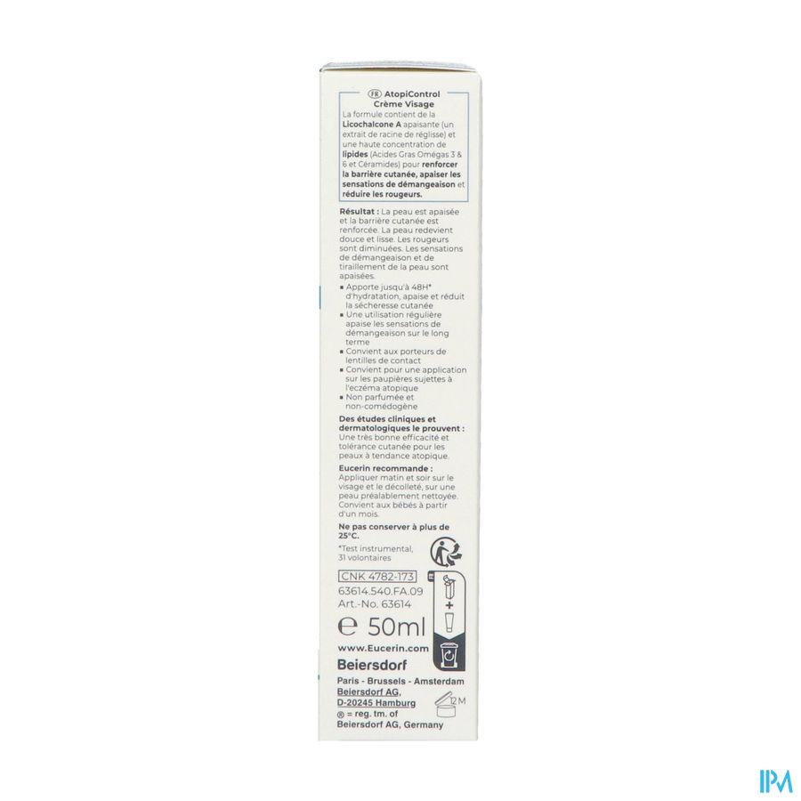 Eucerin Atopicontrol Creme Visage 50ml Nf