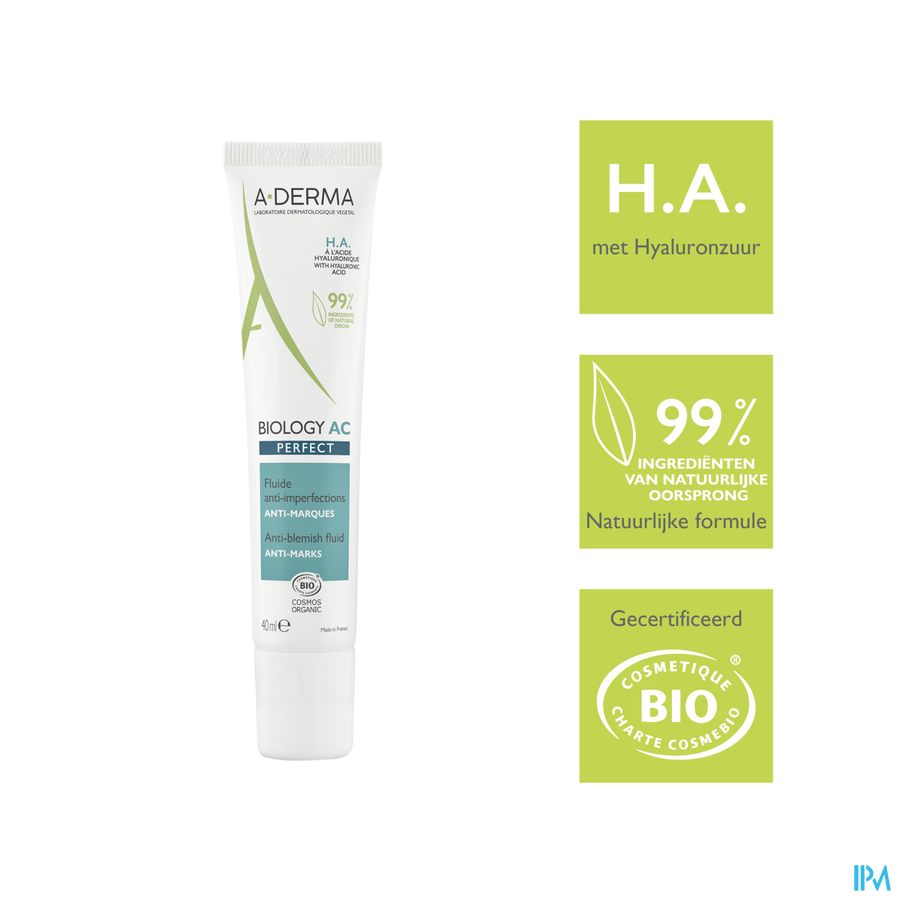 A-DERMA BIOLOGY AC PERFECT Fluide Anti-Imperfections  - Peaux adultes grasses à imperfections et à tendance acnéique