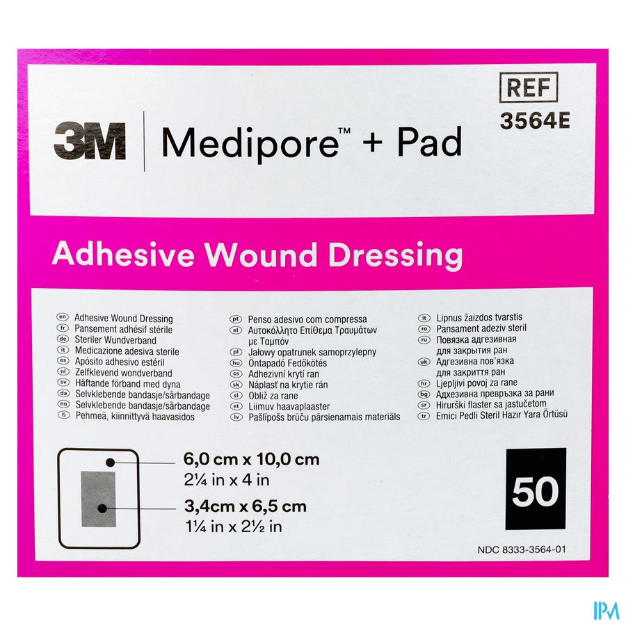 Medipore + Pad 3m 6x10,0cm 50 3564e