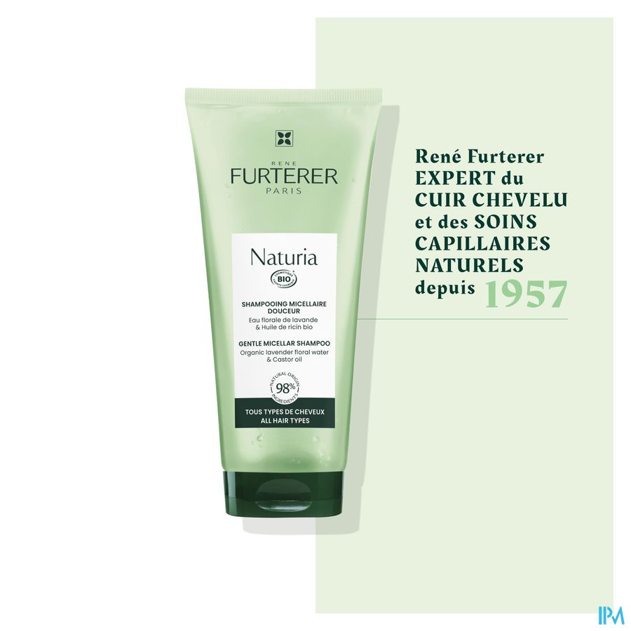 René Furterer  - NATURIA Shampooing micellaire douceur - Shampoing ultra doux sans sulfates pour tous types de cheveux
