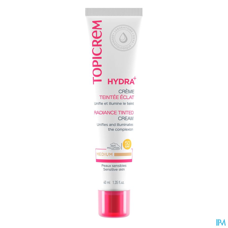 Topicrem Hydra+ Cr Teintee Eclat Medium 40ml Nf